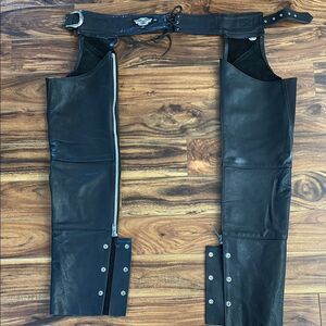 Harley Davison Black Leather Chaps